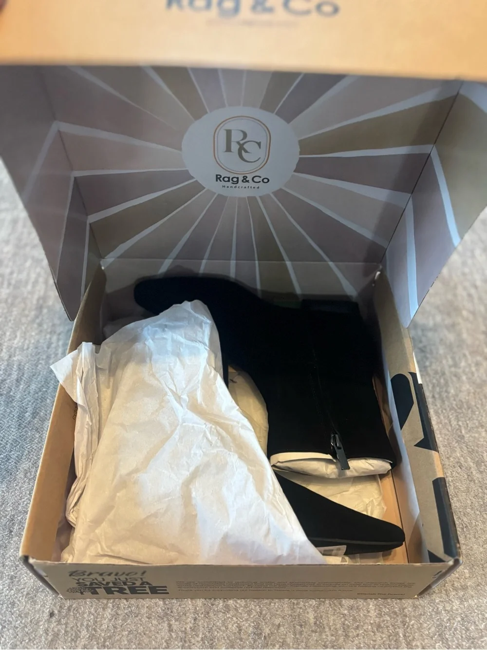 Rag & Company Hakra Women’s Suede Black Ankle Boots Size 5